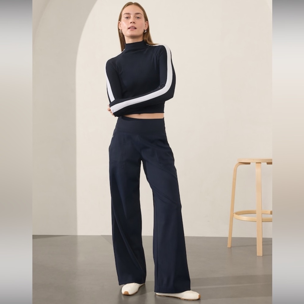 NWT Athleta Venice High Rise Wide Leg Pant - XL Navy